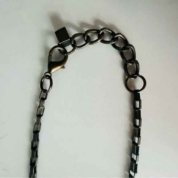 Unique Jewel Tone Labrodite Chunky Pendant Necklace - Picture 9 of 11